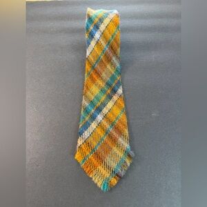 Gieves Old Bond Street London Vardoc Pure Wool Tartan Plaid Tie 52" Vtg